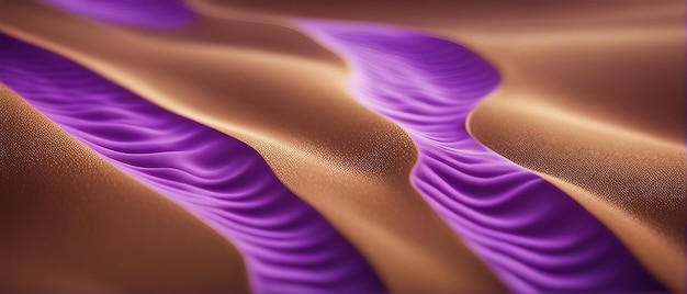 Golden sand waves with purple texture background generated by AI