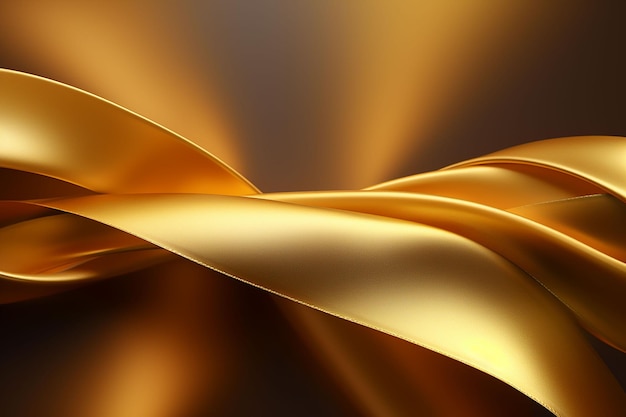 Golden satin background 3d rendering 3d illustration Ai generated
