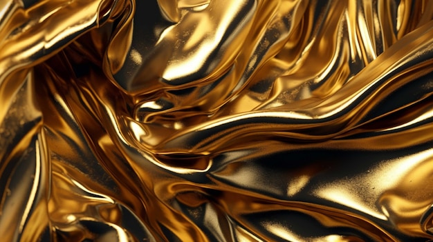 Golden satin background 3d rendering 3d illustration