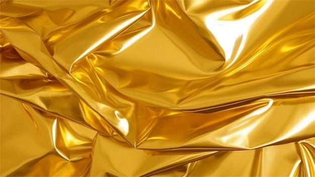 golden satin background with some smooth folds in it and some folds in it
