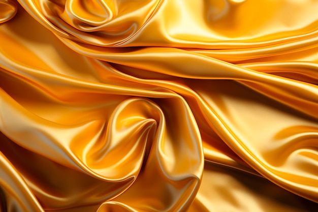 Golden satin fabric background Generative AI