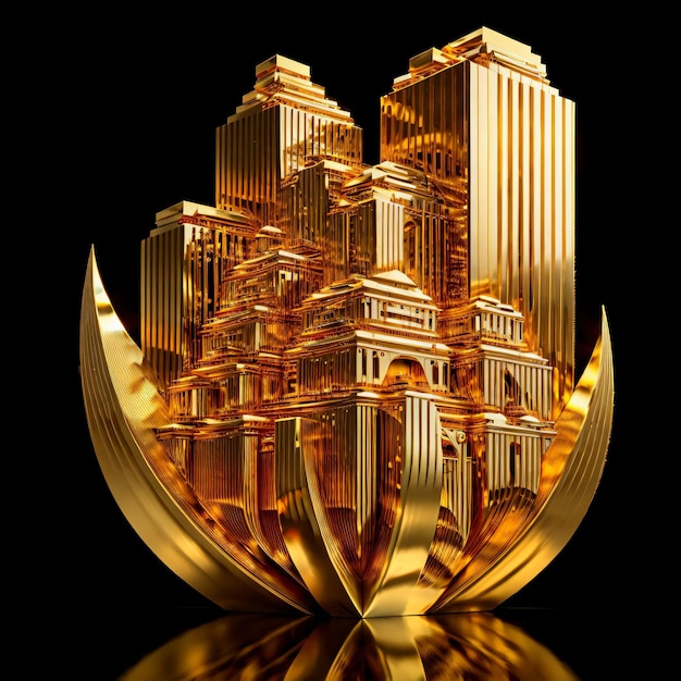 golden sculture of a city