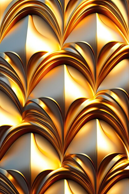 Golden seamless repeat pattern Gold surface for poster wallpaper and banner 3d illustration