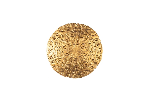 golden shield isolated on white background