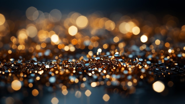Photo golden and shiny glitter defocused lights
