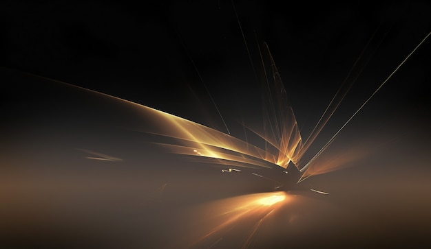 Golden shiny horizon  abstract fractal background