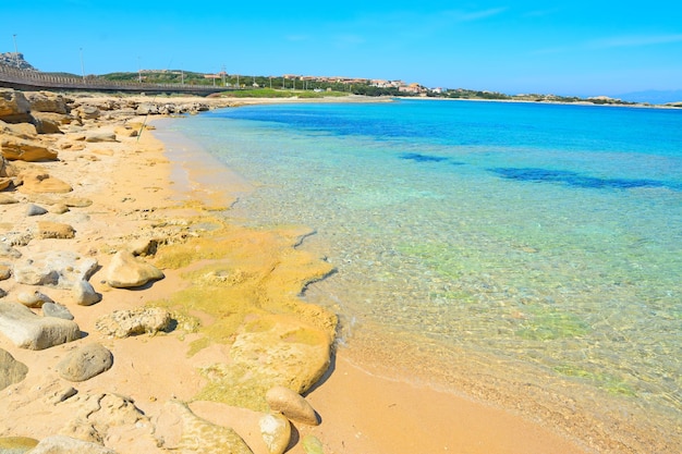 Golden shore in Capo Testa Sardinia