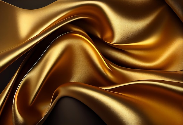 Golden silk in a black background