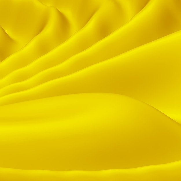 Foto sfondo in tessuto di seta dorata con onde lisce e curve nel rendering 3d
