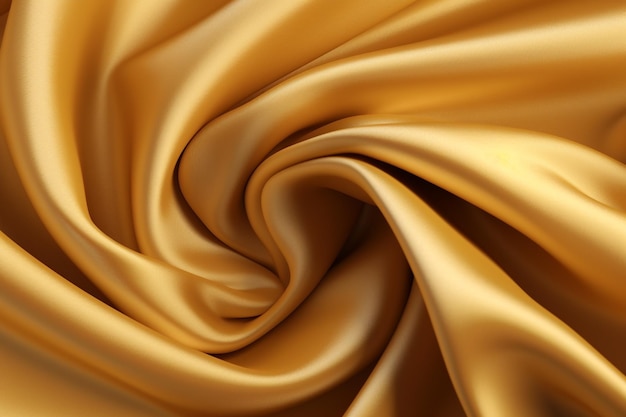 A golden silk fabric that is rolled up and is made by a professional artist.