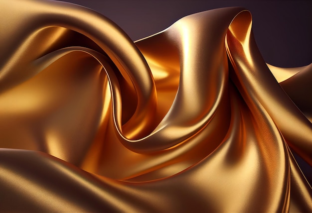 A golden silk fabric with a black background.