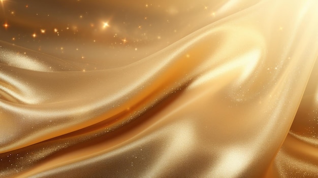 Golden silk glitter background with sparkles