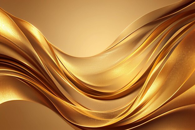 Golden silk waves create a luxurious and elegant background