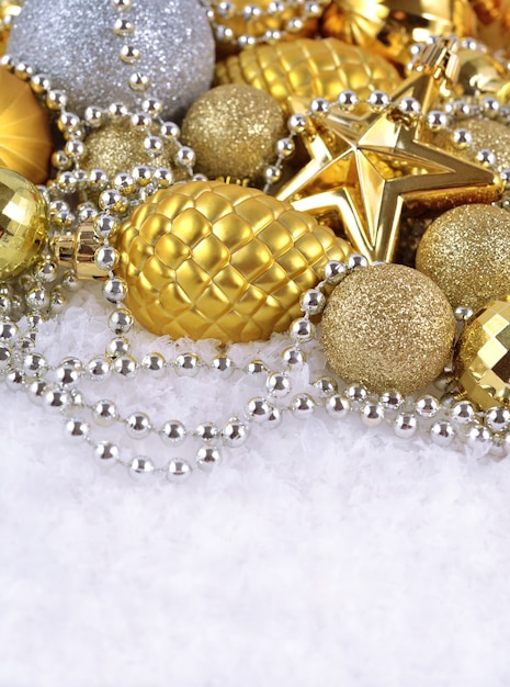 Golden and silver Christmas decorations