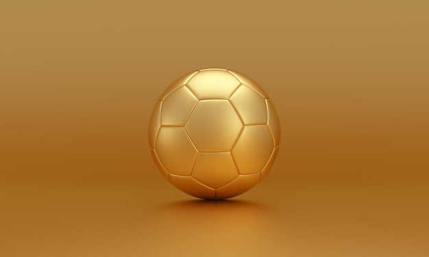 Golden soccer ball isolated on gold background