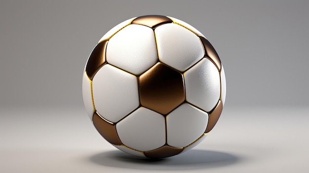 A golden soccer ball with a gold design.