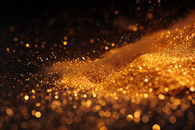 Golden Sparkles on a Black Background Styled