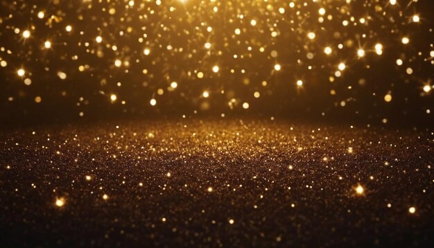 Golden sparkles on a black background