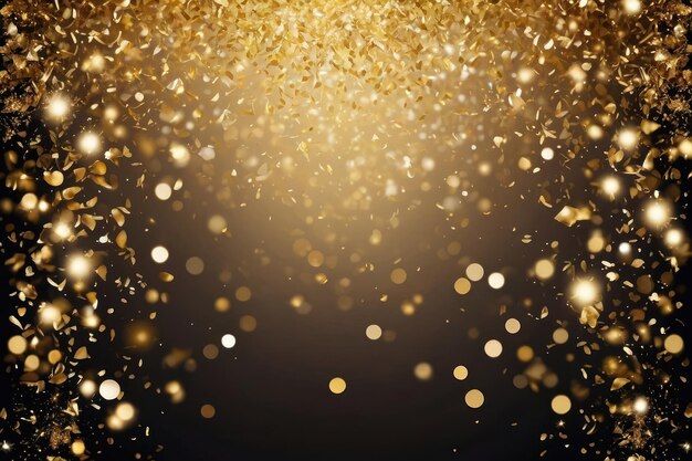 Golden Sparkles and Stars Background