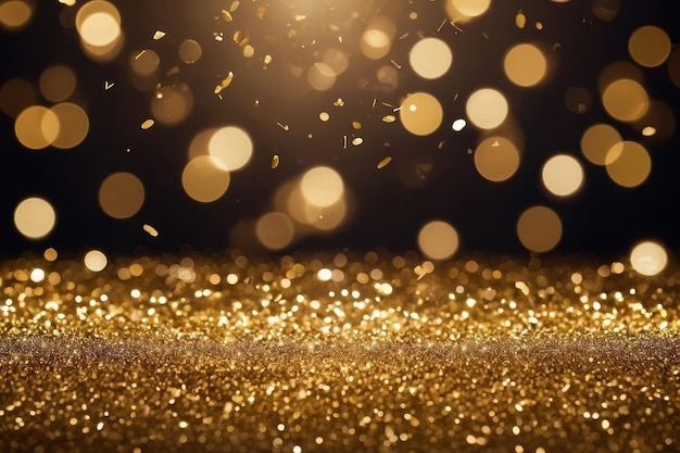 Golden Sparkles and Stars Background