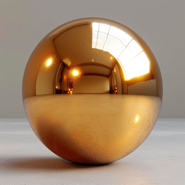 Golden Spher 3d illustration