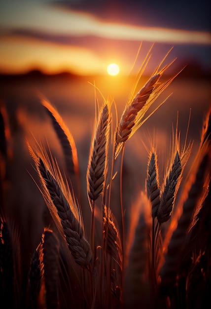 Golden spike closeup at sunset AI generated