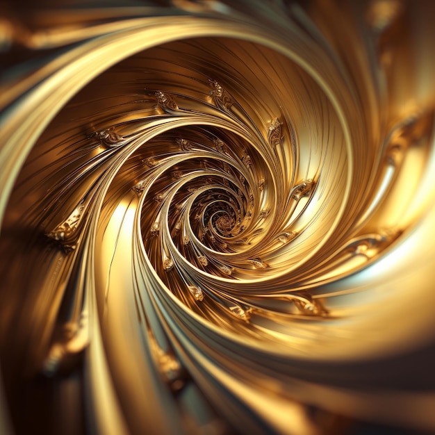 golden spiral 3d pattern background generative AI