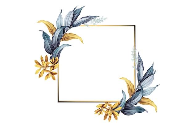 金色方形框透明 png