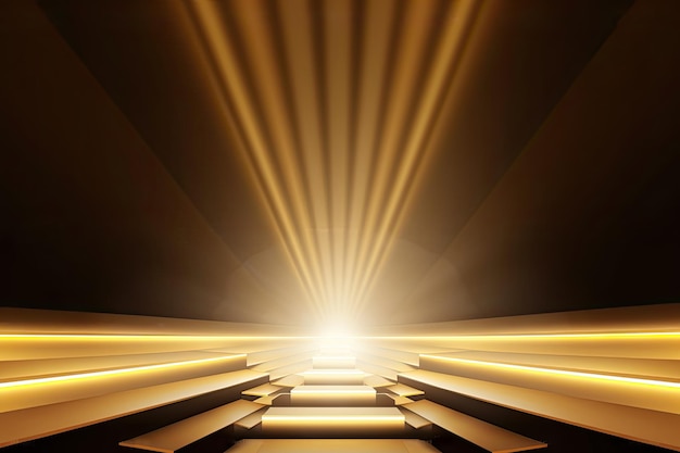 golden stairs filled with light background