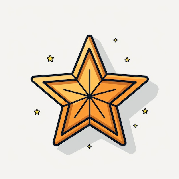 Photo a golden star icon on a white background