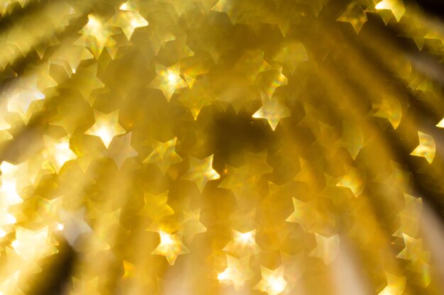 Golden Star Shaped Bokeh