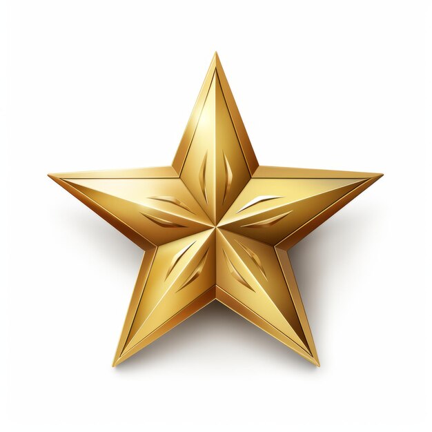 a golden star on a white background