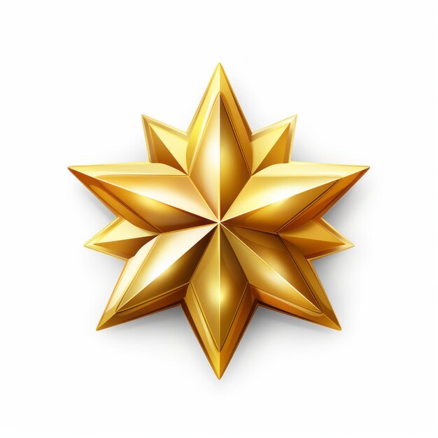 Photo a golden star on a white background