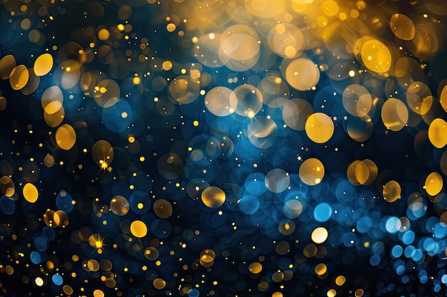 Золотой звездный пыль Боке на черном фоне для рождественского дизайна