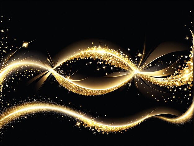 Photo golden starry spangle sparkling and line