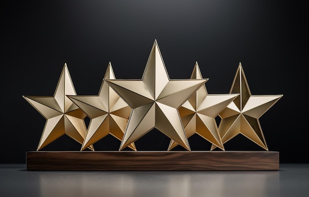 Golden stars against a gray background