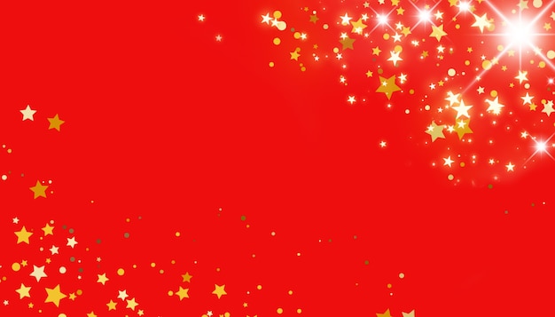 Photo golden stars on red background christmas concept