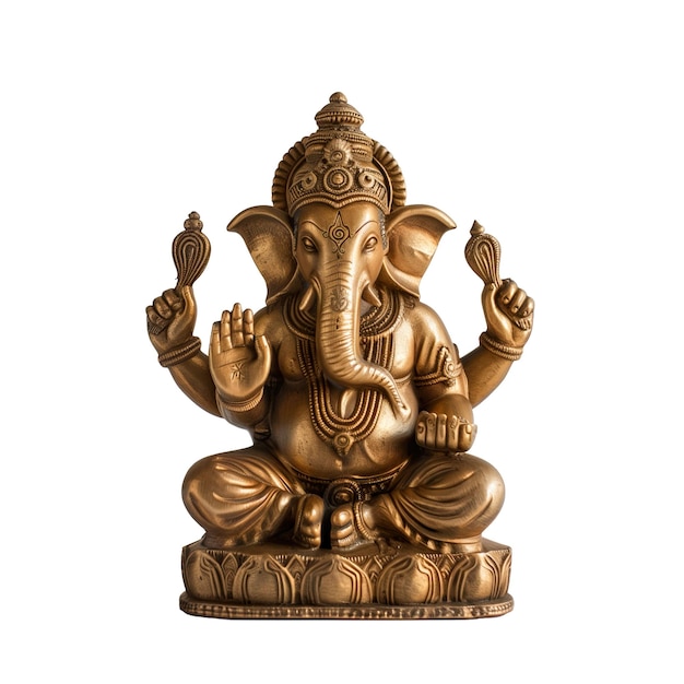 Photo golden statue of indian god ganesha