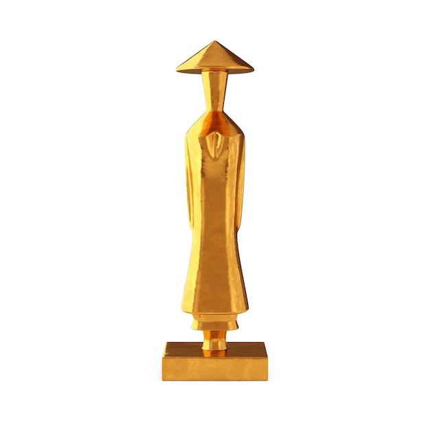 Golden Statuettes as Symbol of Vietnam Woman or Man 3d Rendering