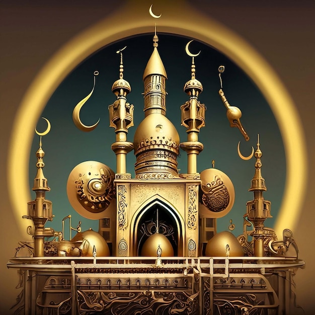 golden Steampunk mosque