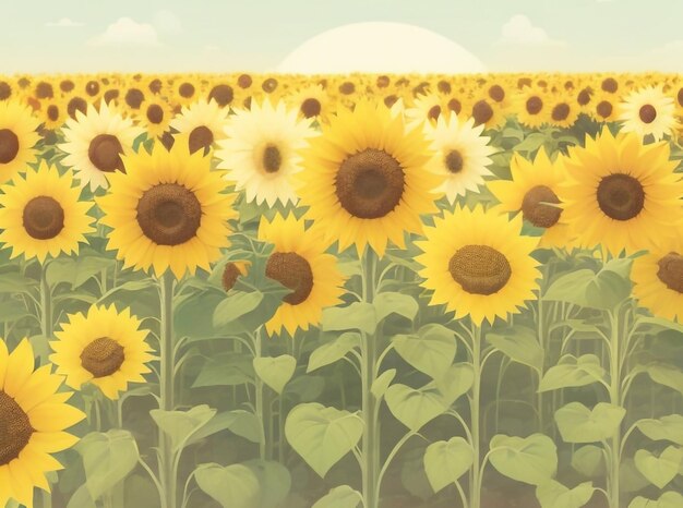 Golden Sunflower Field Texture for Educational Use