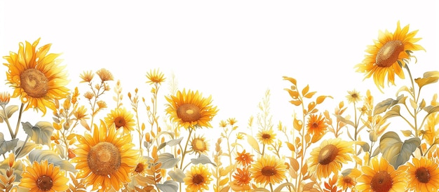 Golden Sunflowers background illustration