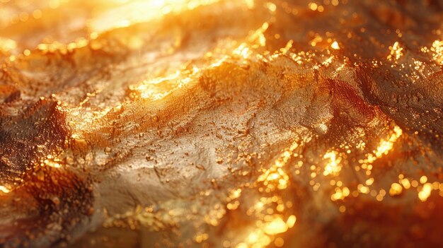 Golden Surface with Luxurious Shimmer and Textured Details
