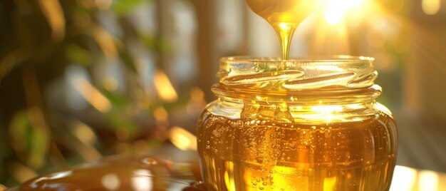 Golden Sweetness Captured An UpClose Look at Honey in a Jar