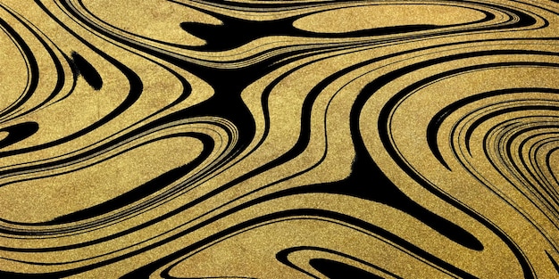 Golden swirl artistic design, gold glitters, black lines, trendy style