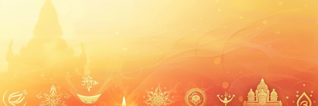 Photo golden symbols on a glowing orange and yellow background a vibrant orange and yellow background glow