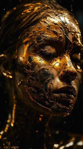 The Golden Temptress Drenched in Radiance Generative AI