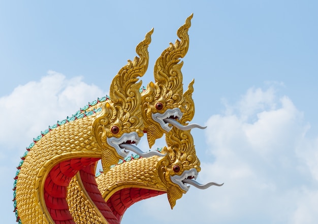 Golden Thai Dragon sculpture