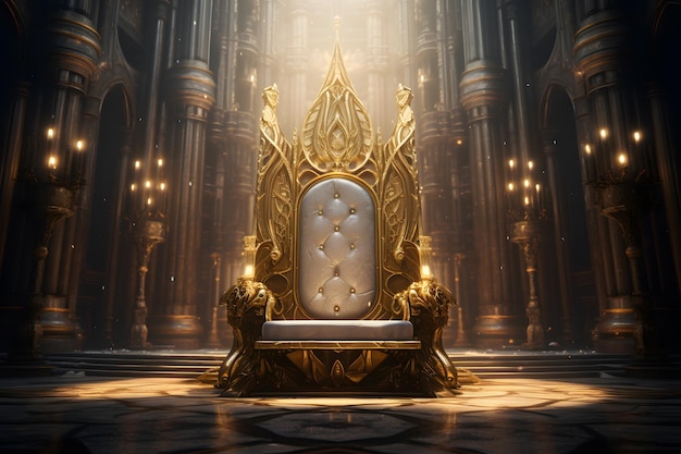 Photo golden throne in the church