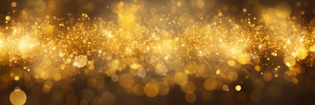 Golden tinsel bokeh background for web banners and christmas designs